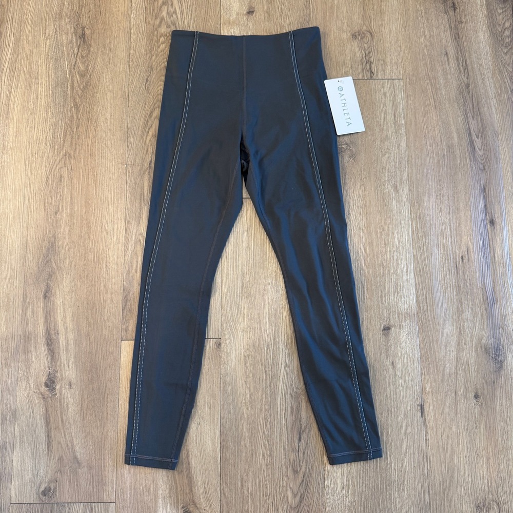 Athleta Ultra High Rise Elation Straddle Stitched Tight 24" Inseam Grey XS NWT